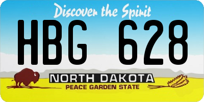 ND license plate HBG628