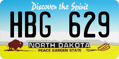 ND license plate HBG629