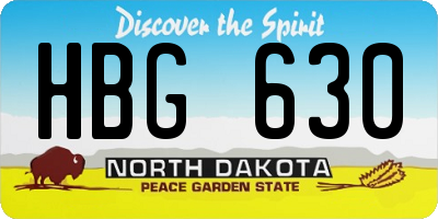 ND license plate HBG630