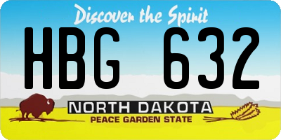 ND license plate HBG632