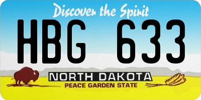 ND license plate HBG633