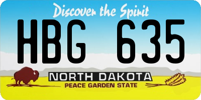 ND license plate HBG635