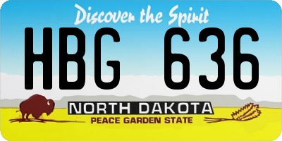 ND license plate HBG636