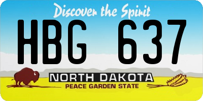 ND license plate HBG637