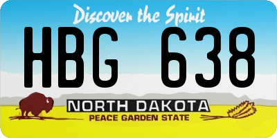 ND license plate HBG638