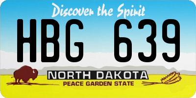 ND license plate HBG639