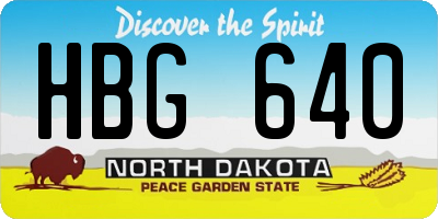 ND license plate HBG640