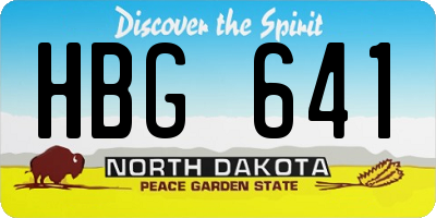 ND license plate HBG641