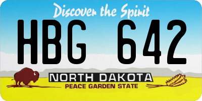 ND license plate HBG642