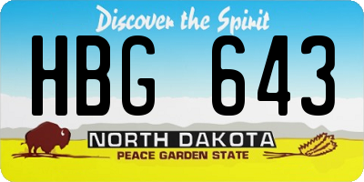 ND license plate HBG643