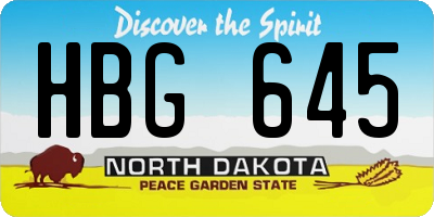 ND license plate HBG645