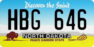 ND license plate HBG646