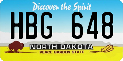 ND license plate HBG648