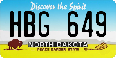 ND license plate HBG649