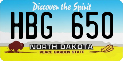 ND license plate HBG650