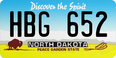 ND license plate HBG652