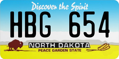 ND license plate HBG654