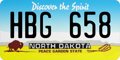 ND license plate HBG658