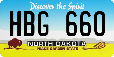 ND license plate HBG660