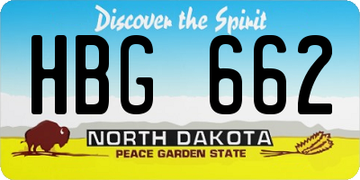 ND license plate HBG662