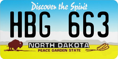 ND license plate HBG663