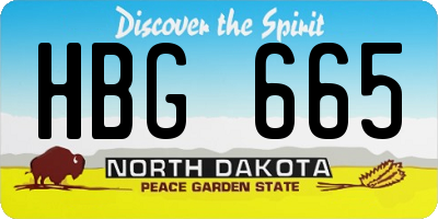 ND license plate HBG665