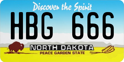 ND license plate HBG666