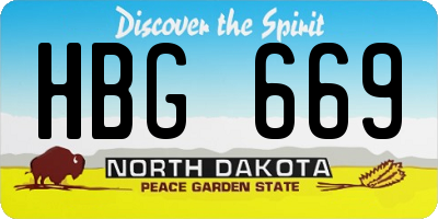 ND license plate HBG669