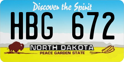 ND license plate HBG672