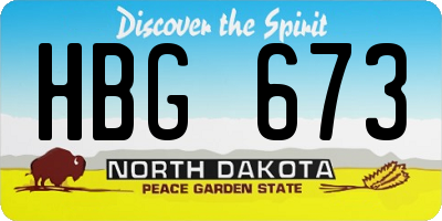 ND license plate HBG673