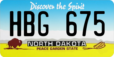 ND license plate HBG675