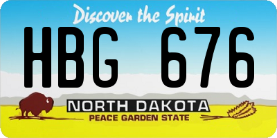 ND license plate HBG676