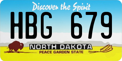 ND license plate HBG679