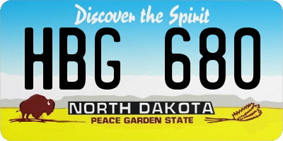 ND license plate HBG680