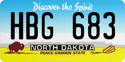 ND license plate HBG683