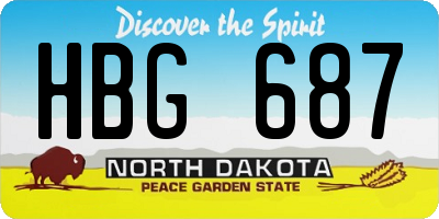 ND license plate HBG687