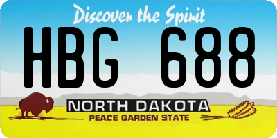 ND license plate HBG688