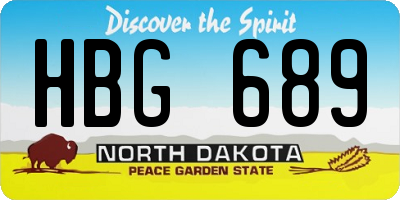 ND license plate HBG689