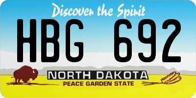 ND license plate HBG692