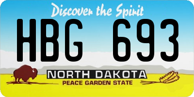 ND license plate HBG693