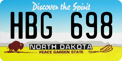 ND license plate HBG698