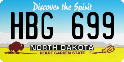 ND license plate HBG699