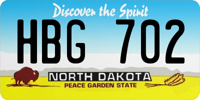 ND license plate HBG702