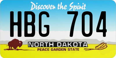 ND license plate HBG704