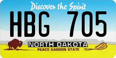 ND license plate HBG705