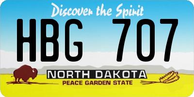 ND license plate HBG707