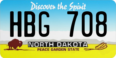 ND license plate HBG708