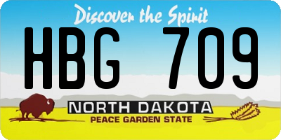 ND license plate HBG709