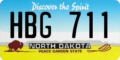 ND license plate HBG711