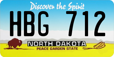 ND license plate HBG712